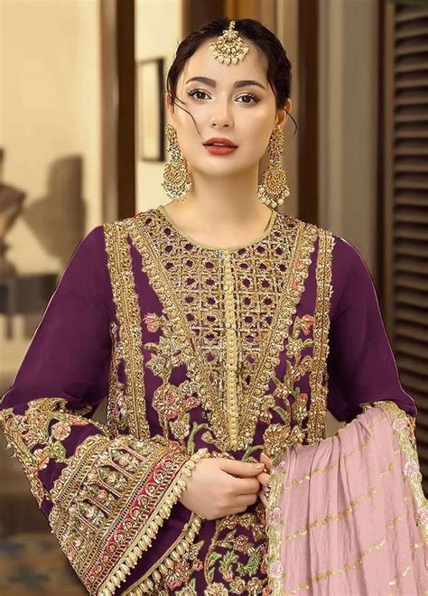 SHREE FABS K 1743 GEORGETTE HEAVY BEAUTIFUL EMBROIDERY DESIGNER ...