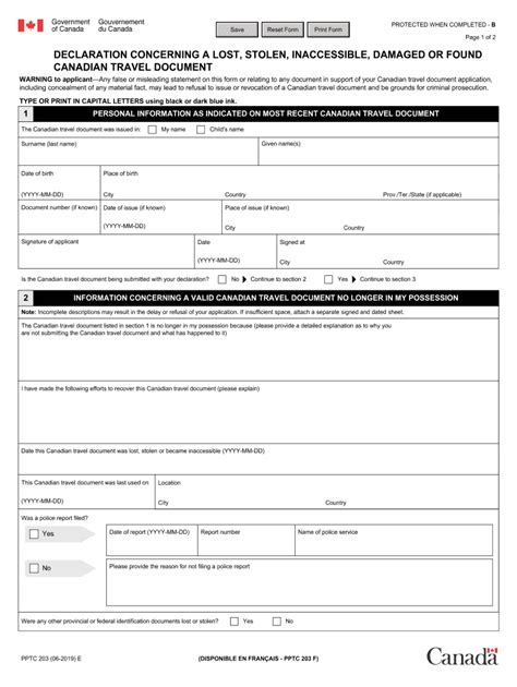 2019 Form Canada PPTC 203 E - Blank Fillable Template | Fill Out, Print ...