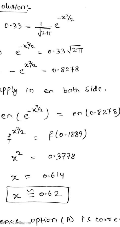 If f(x) = 1(2pi) e^- x^22 , then for which of the following values of x ...