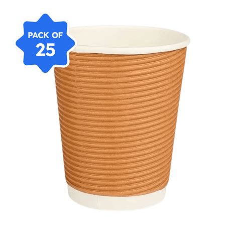 Ripple Paper Cup 12 Oz 350 ml Pack of 25 Wholesalers with best prices ...