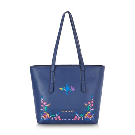 Buy Pierre Cardin Bags Blue Patterned Tote Bag Online
