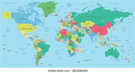 Colorful World Map Vector 的图像结果