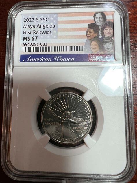 2022 S Maya Angelou American Women in History Quarter MS67 FIRST ...