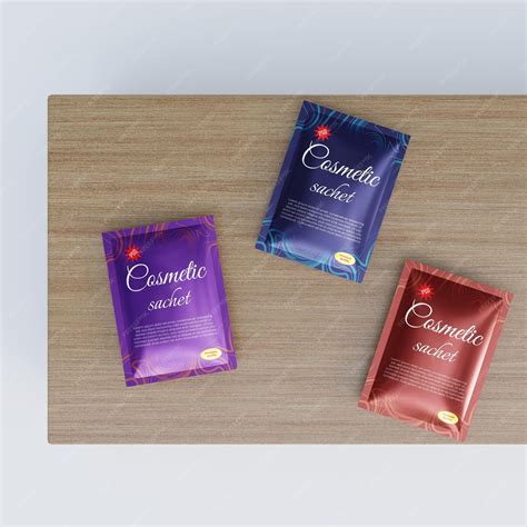 Premium PSD | Cosmetic sachet mockup PSD