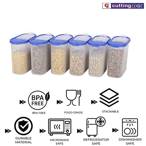 Cutting EDGE Flip-Top Stackable BPA-Free Modular Kitchen Storage Conta