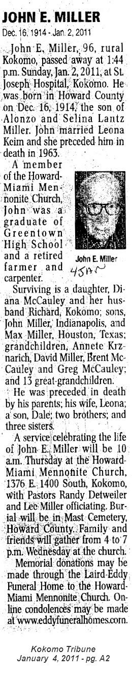 2011 Kokomo Tribune Obituaries - Kokomo, In