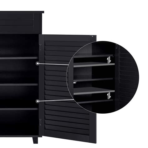 Yaheetech 4 Tier Shoe Storage Cabinet Shoe Rack with Drawer Adjustable ...