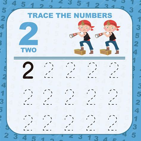Premium Vector | Trace and write number for children exercise for children to recognize the number