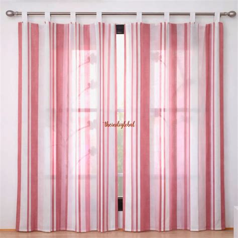 White and Pink Curtain – Blackout Window Curtains for Bedroom ...