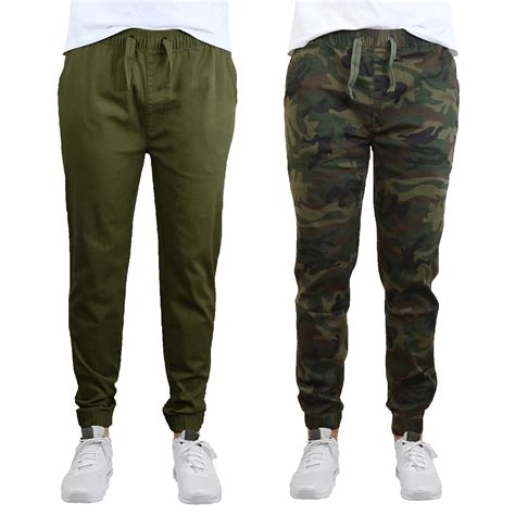 GBH - Mens Slim-Fit Cotton Twill Jogger Pants (2-Pack) - Walmart.com ...