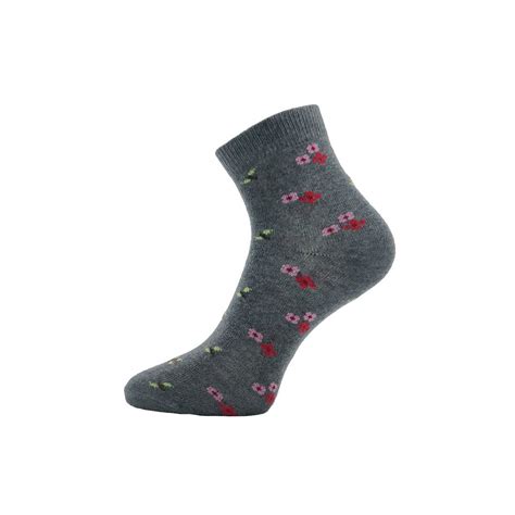 Allen Solly Quarter Length Women's Floral Pattern Socks -Anthra Melang