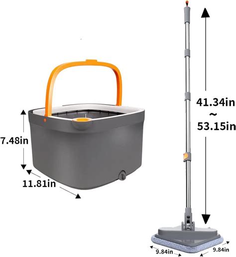 Buy Spin Mop and Bucket Set with Self Separation Dirty and Clean Water ...