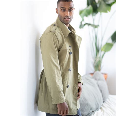 Olive green trench shop coat