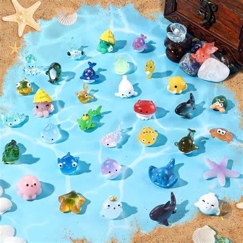 Amazon.com: DIYDEC 36pcs Mini Ocean Resin Animals Tiny Sea Animals ...