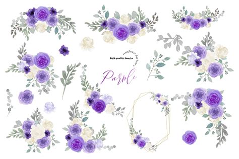 Lilac Purple Floral Clipart Graphic by SunflowerLove · Creative Fabrica
