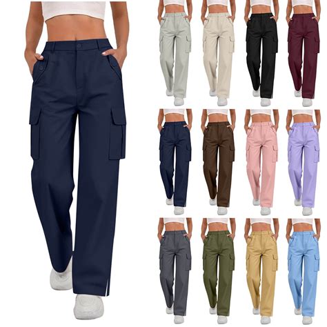 Ashirexll Women Cargo Pants, Winter Pants for Women, Fashion Casual ...