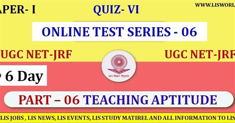 UGC NET/JRF II PAPER -1st II Online Test Series | PART 06 | Teaching ...