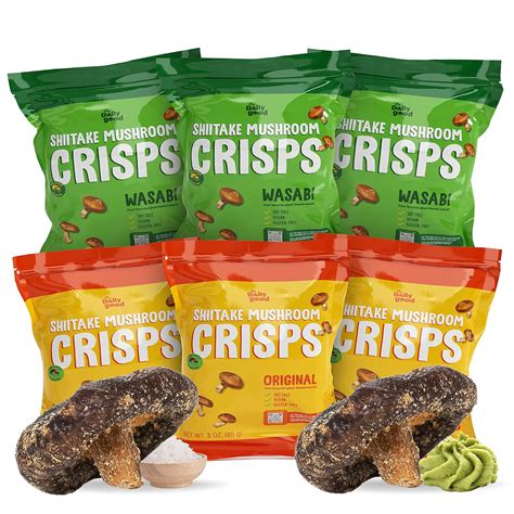 Amazon.com: The Daily Good Shiitake Mushroom Crisps - Crunchy ...