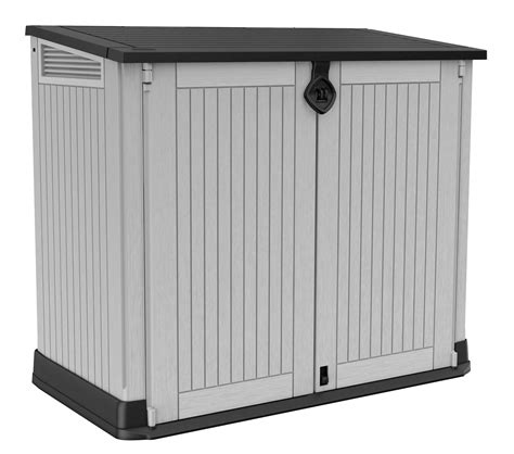 Keter S.I.O Midi 4.3' x 2.3' x 3.7' Horizontal Resin Outdoor Storage Shed with Durable Floor ...