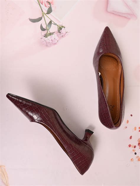 Women Maroon Animal Print Pumps – ShoeTree