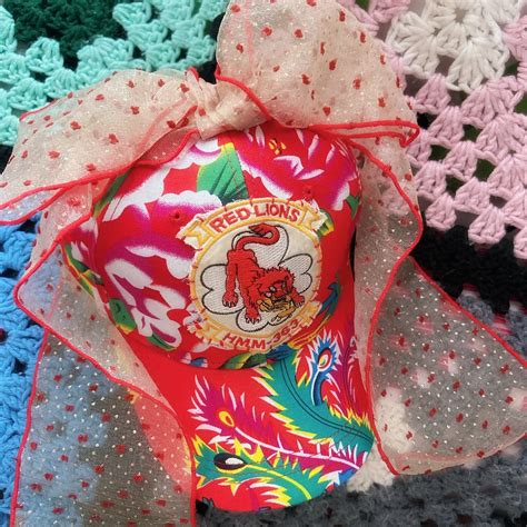 赤花柄 ️シアードットribbon cap | tsunagu-te