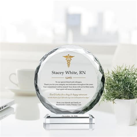 Customized Crystal Nurse Retirement Gift Plaque with India | Ubuy