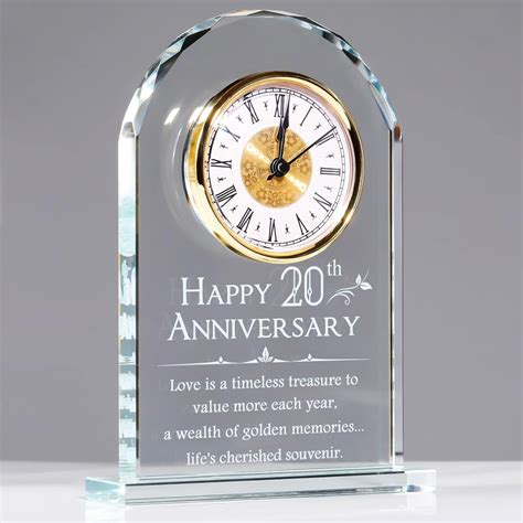 Amazon.com: YWHL 20th Anniversary Quartz Clock Gifts for Him and Her ...