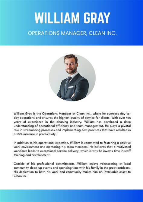 Free Professional Bio Templates to Edit Online