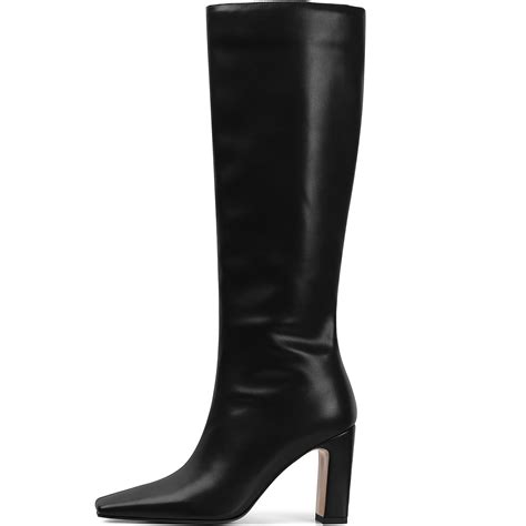 Lovee Cosee Black Leather Boots for Women Knee High Tall Boots for ...