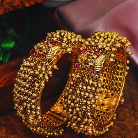Buy Antique Paired Bangles Online | Premium Gold Plated Designs – South ...