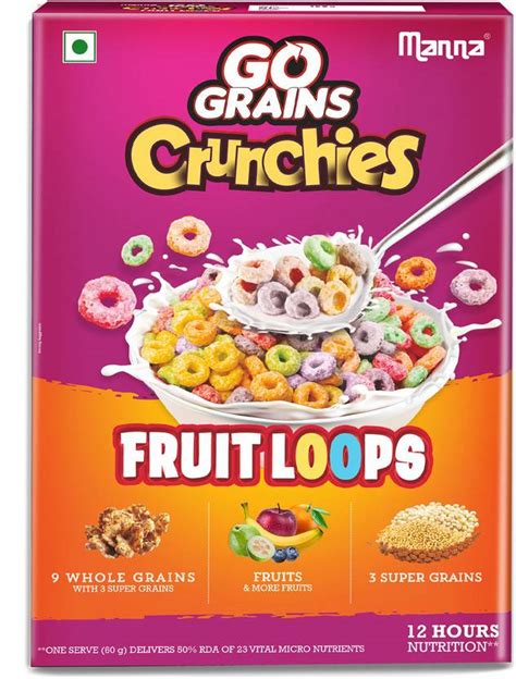 Manna Fruit Loops | Go Grains Crunchies | 9 Whole Grains Refill Price ...