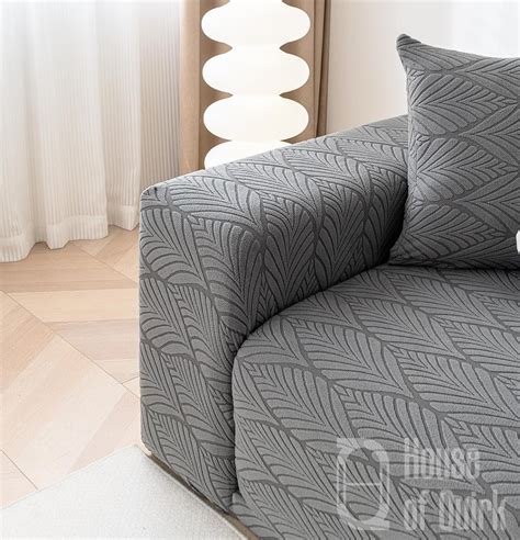 Universal Jacquard Leaf Texture Fabric Sofa Cover(Charcoal) – House of ...