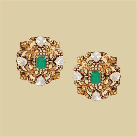 Victorian Polki Stud Earrings – Krishna Jewellers