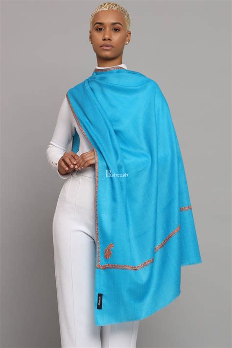 Pashtush Womens Fine Wool Stole, Kashmiri Hand Embroidery, Kingri Desi ...