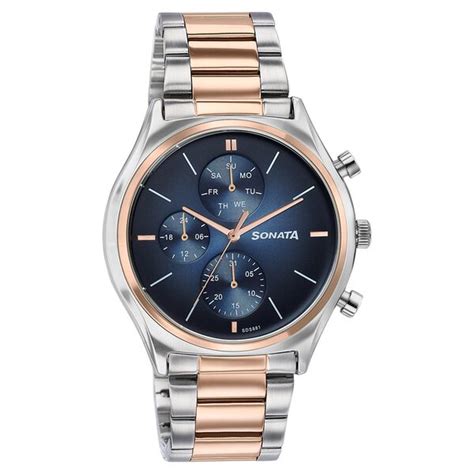 Buy Online Sonata Festive Quartz Multifunction Blue Dial Two Toned ...