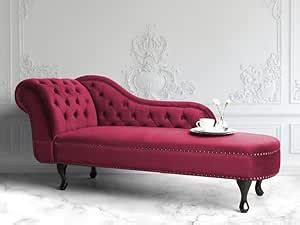 INTERIOR CRAFTS Velvet Right Arm Modern Chesterfield Chaise Lounge Sofa ...