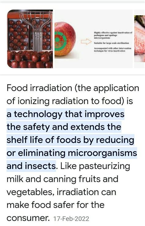 Irradiation in food preservation - Brainly.in
