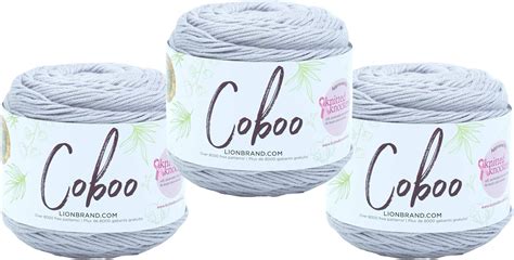 Buy 3 Pack Lion Brand Yarn Coboo Bamboo Yarn, Silver Online at Lowest ...