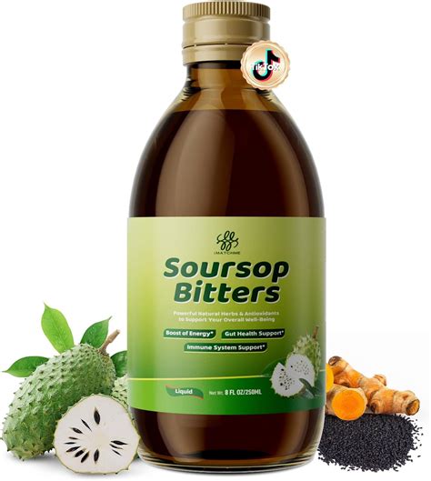 Amazon.com: Soursop Bitters Liquid with Black Seed, Turmeric & Moringa ...