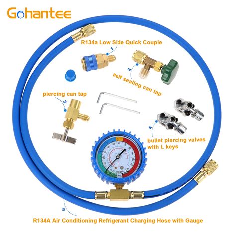 Buy R134A Refrigerant Recharging Hose with Gauge, Refrigerator Freon ...