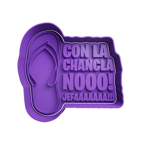 Chancla -Con La Chancla No Jefa Cookie Cutter STL - STL Cookie Cutters ...
