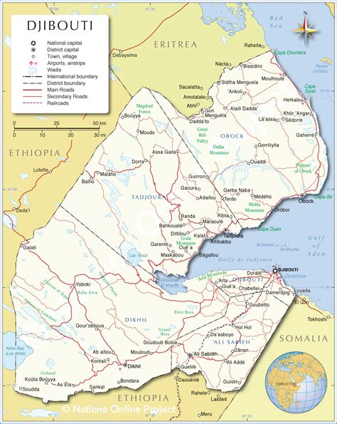 Map Djibouti Africa