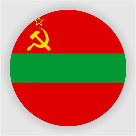 Transnistria flat rounded flag icon | Premium Vector