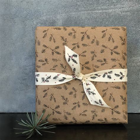 Christmas Brown Wrapping Paper With Berries 5m Roll By The Wedding of ...