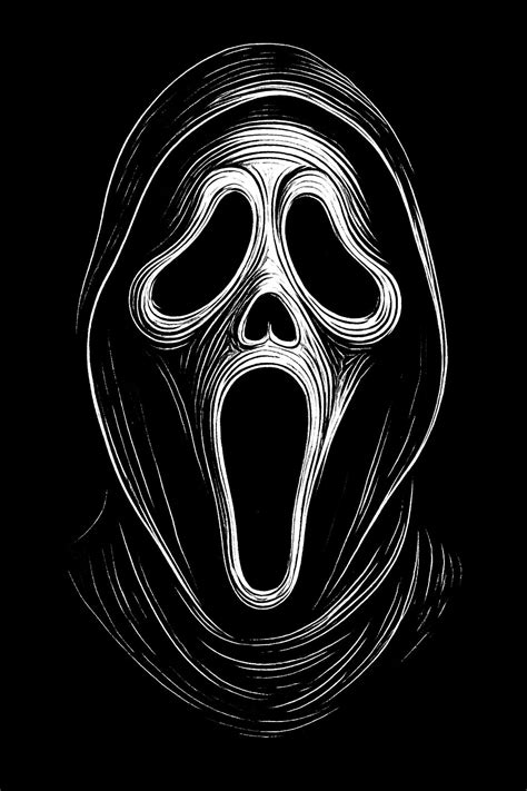 Minimalist Black and White Ghost Dancer Illustration Art - Playground