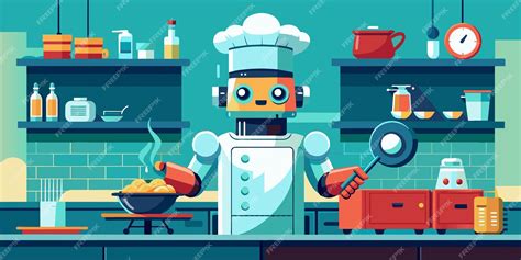 Cooking Robot Cartoon 的图像结果