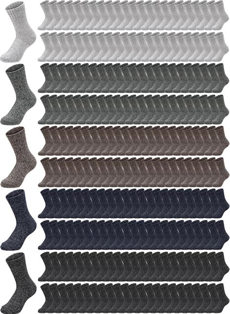 Amazon.com: Cutecrop 100 Pairs of Bulk Mens Winter Socks, Thick Warm ...