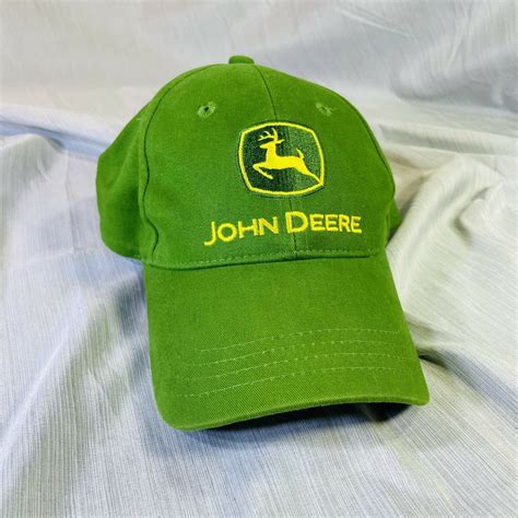 John deere hat cap snap back mens adjustable logo green yellow farm ...