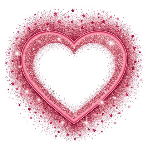 Heart Shaped Frame Pink Glitter, Pink, Heart, Heart Shape PNG ...