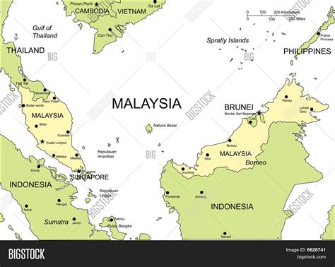Malaysia, Major Cities and Capital and Surrounding Countries Stock Vector & Stock Photos | Bigstock
